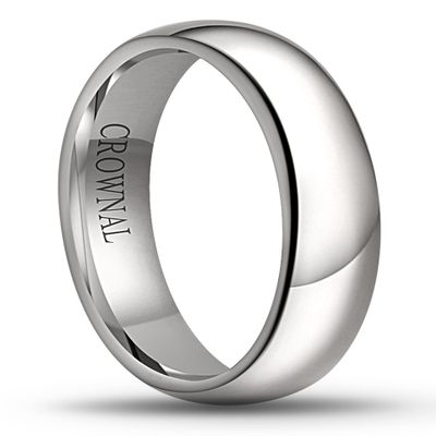 CROWNAL 1mm 2mm 3mm 4mm 5mm 6mm 7mm 8mm Tungsten White/Yellow Gold/Rose Gold Plated Wedding Band Ring Men Women Plain Dome Polished Comfort Fit Size 3 to 17(White 4mm,5.5)