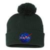 Go All Out One Size Forest Pom NASA Insignia Logo Embroidered Knit Beanie Pom Cap view 1