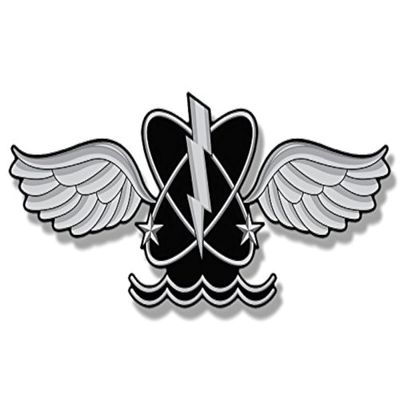 Navy Aviation Rating AW Naval Aircrewman Shaped Sticker (Naval Wings Logo Vinyl Decal for Laptop or car (2 x 5 inch) USN Licensed