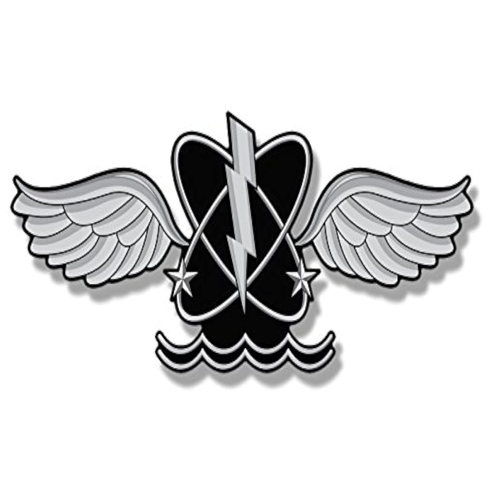 Navy Aviation Rating AW Naval Aircrewman Shaped Sticker (Naval Wings Logo Vinyl Decal for Laptop or car (2 x 5 inch) USN Licensed