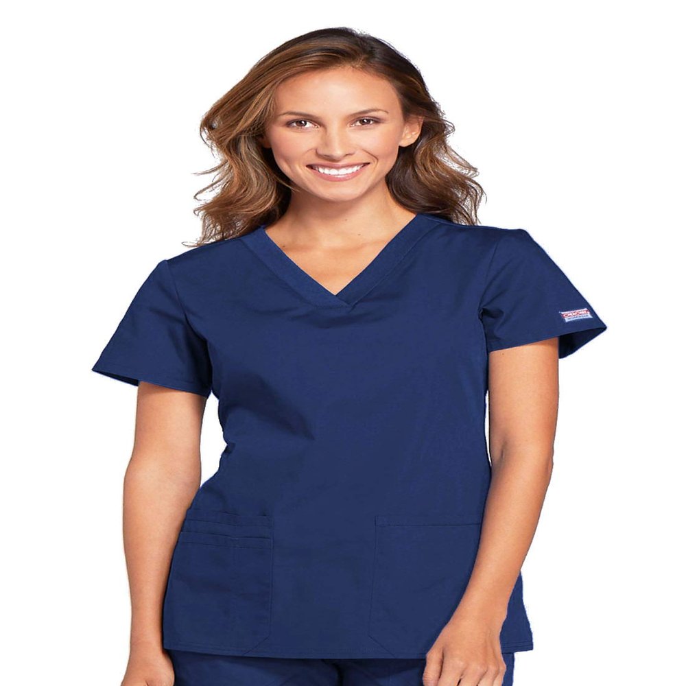 Cherokee womens V-neck Top Medical Scrubs, Navy, 4X-Large Plus