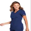 Cherokee womens V-neck Top Medical Scrubs, Navy, 4X-Large Plus view 2