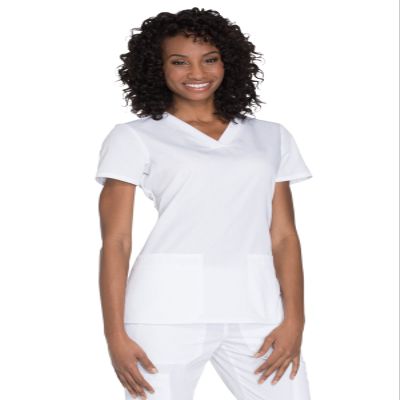 Cherokee Women's V-Neck Top, White, XXXX-Large