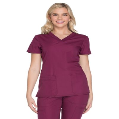 Cherokee Women's V-Neck Top, Wine, XXXXX-Large