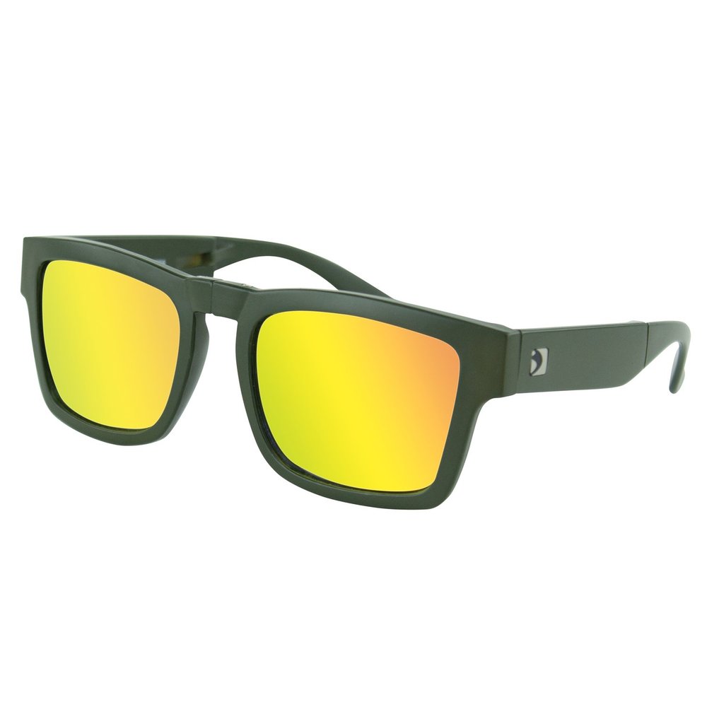 Bobster Brix Folding Matte Frame/Orange Lens Sunglasses, Olive, One Size