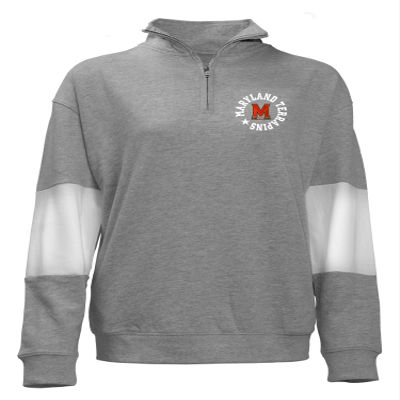 NCAA Maryland Terrapins Quarter Zip French Terry Sweatshirt, Gray, X-Large