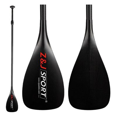 Z&J SPORT 3-Piece SUP Paddle 172-220cm Adjustable, Full Carbon Stand-up Paddlefor Waves (TG-S: 20.3cm*43.5cm, 84sq. in)