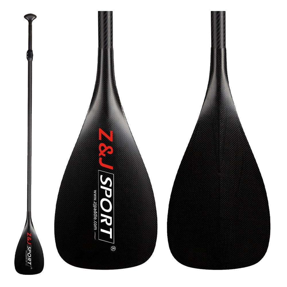 Z&J SPORT 3-Piece SUP Paddle 172-220cm Adjustable, Full Carbon Stand-up Paddlefor Waves (TG-S: 20.3cm*43.5cm, 84sq. in)