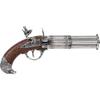 Denix French 18th Century 4 Barrel Flintlock Pistol with Antique Gray Finish-Wood view 1