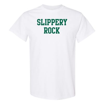 AS01 - Slippery Rock University Basic Block T Shirt - X-Large - White