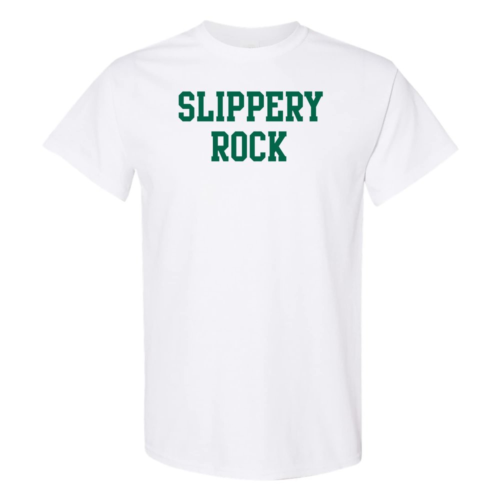 AS01 - Slippery Rock University Basic Block T Shirt - X-Large - White