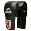 MFG Professional Hook and Loop Leather Training Boxing Gloves MMA Kickboxing Training Sparring Punching Bag Gloves Black 16oz view 1