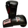MFG Professional Hook and Loop Leather Training Boxing Gloves MMA Kickboxing Training Sparring Punching Bag Gloves Black 16oz view 3