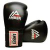 MFG Professional Hook and Loop Leather Training Boxing Gloves MMA Kickboxing Training Sparring Punching Bag Gloves Black 16oz view 4