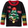 Blizzard Bay Boys Ugly Christmas Sweater Santa, Black Combo, 6 L view 1