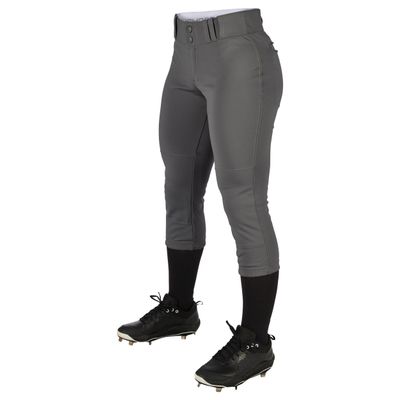 CHAMPRO Tournament Traditional Low-Rise Softball Pants, Girls' X-Large, Graphite