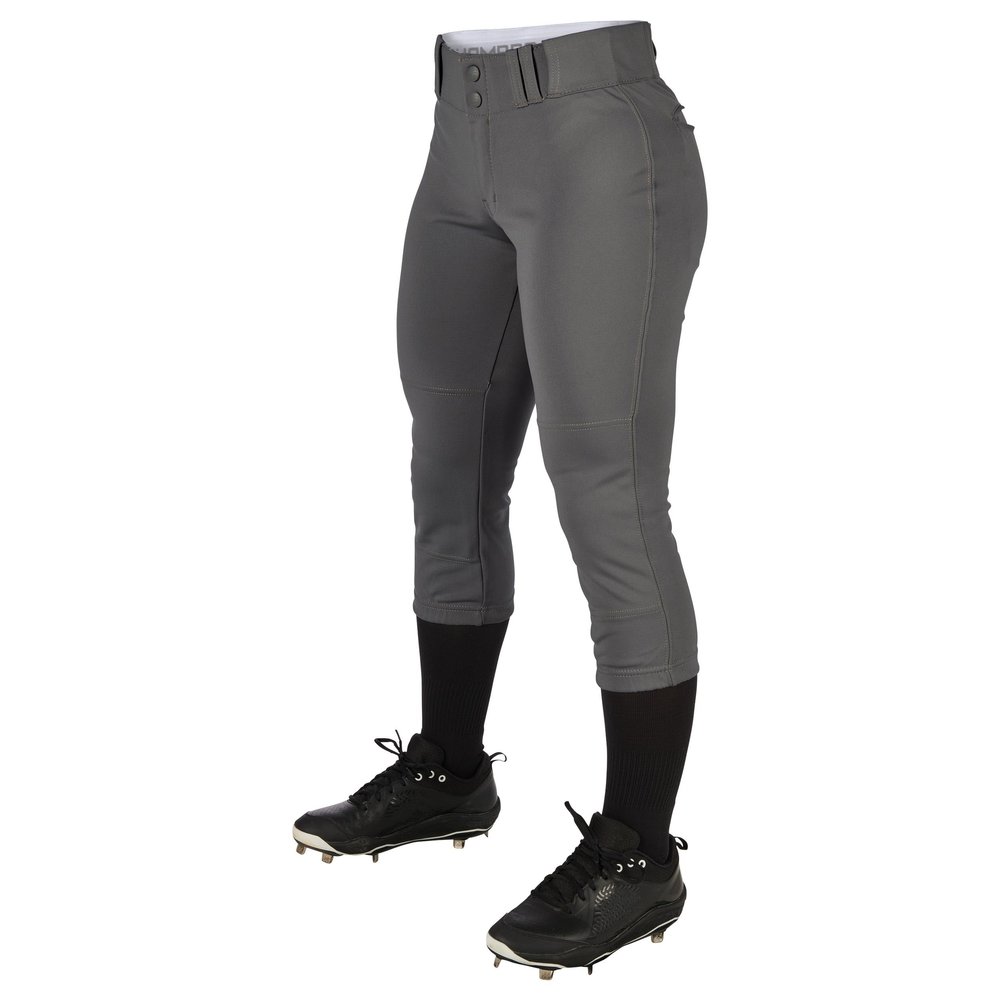 CHAMPRO Tournament Traditional Low-Rise Softball Pants, Girls' X-Large, Graphite