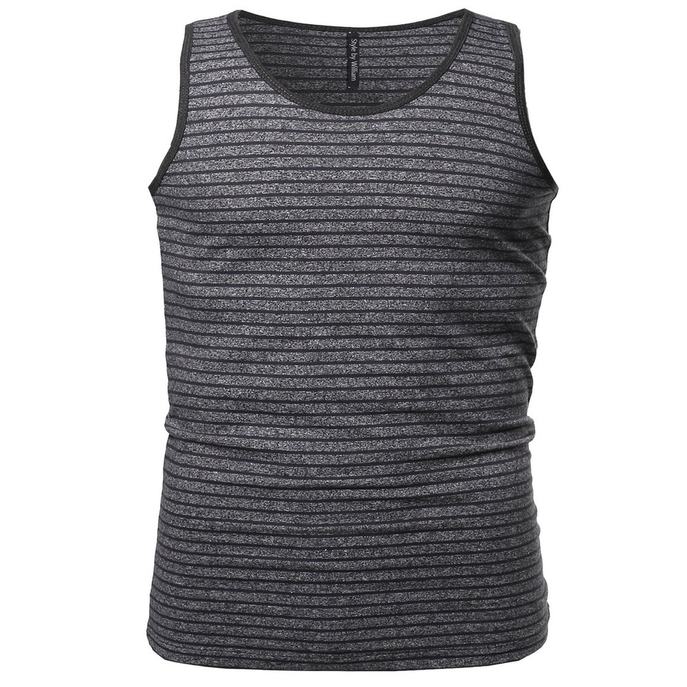 Style by William Basic Scoop Neck Tank Top Blue Stripe L