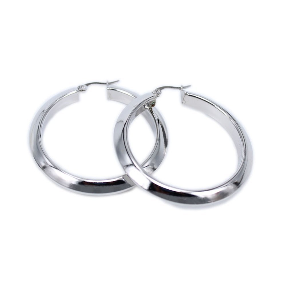 2color 316L stainless steel jewelry women earrings Gold color fashion jewelry ear ring Features (silver Diameter 40mm)
