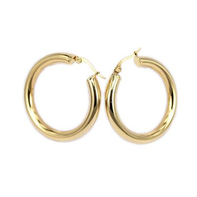 316L stainless steel jewelry earrings two color female fashion earrings Hot Women (gold Diameter 30mm)