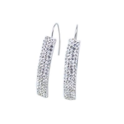 18K Gold Plated Crystal Stainless Steel Earrings Women Charms Fashion Jewelery (silver)