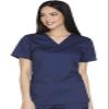 Cherokee Scrub for Women Modern Classic V-Neck Top with 3 Pockets, 2-Way Stretch, Ultra Soft & Breathable Fabric Plus Size - WW630, 4XL, Navy view 2