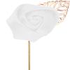 Flairs New York Gentleman's Essentials Premium Handmade Flower Lapel Pin Boutonniere (Pack of 1 Pin, Daisy White [Rose Gold Leaf]) view 1