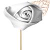 Flairs New York Gentleman's Essentials Premium Handmade Flower Lapel Pin Boutonniere (Pack of 1 Pin, Platinum Silver [Rose Gold Leaf]) view 1