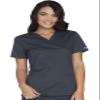 Cherokee Scrub for Women Modern Classic V-Neck Top with 3 Pockets, 2-Way Stretch, Ultra Soft & Breathable Fabric Plus Size - WW630, 3XL, Pewter view 1