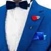 Flairs New York Gentleman's Essentials Premium Handmade Flower Lapel Pin Boutonniere (Pack of 1 Pin, Midnight Black [Rose Gold Leaf]) view 2