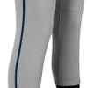 CHAMPRO womens Low-rise Youth Softball With Tournament Traditional Low Rise Pant w Braid, Grey, Navy Pipe, Medium view 4