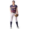 Champro Girls' Standard Tournament Low-Rise Youth Softball Pants with Braid, Grey, Royal Pipe, Small view 2