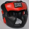 Diagonal Improved-Vision Full Face Headgear for Boxing, Muay Thai, MMA, Kickboxing (Red, X-Large) view 4