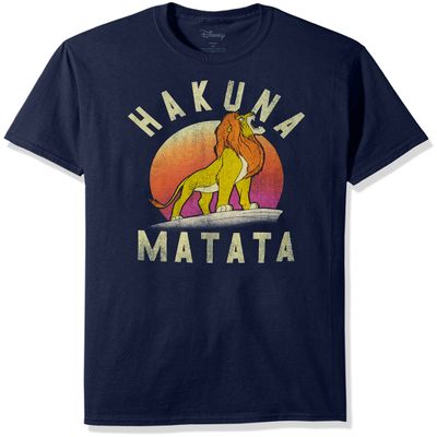 Disney Young Mens Lion King Simba Warrior Roar Graphic Tee Shirt, Navy, Small