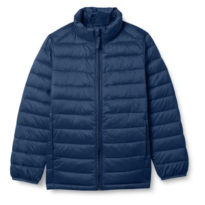 Amazon Essentials Boys' Lightweight Water-Resistant Packable Puffer Jacket, Navy, X-Small