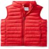 Amazon Essentials Boys' Lightweight Water-Resistant Packable Hooded Puffer Vest, Red, Large view 1