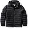 Amazon Essentials Big Boys' Lightweight Water-Resistant Packable Hooded Puffer Jacket, Black Caviar, Medium view 1