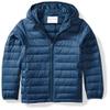 Amazon Essentials Boys' Lightweight Water-Resistant Packable Hooded Puffer Jacket, Navy, Small view 1