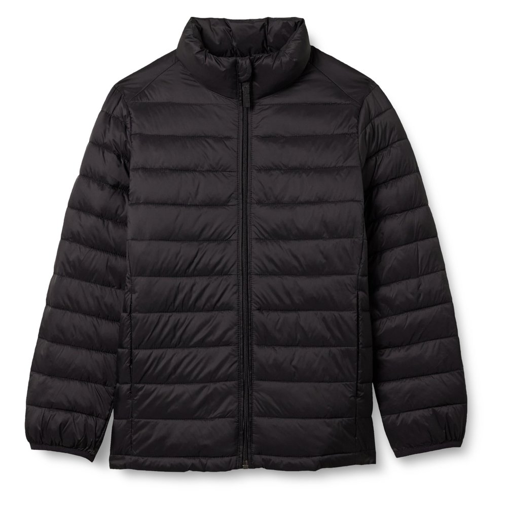 Amazon Essentials Boys' Lightweight Water-Resistant Packable Puffer Jacket, Black Caviar, XX-Large