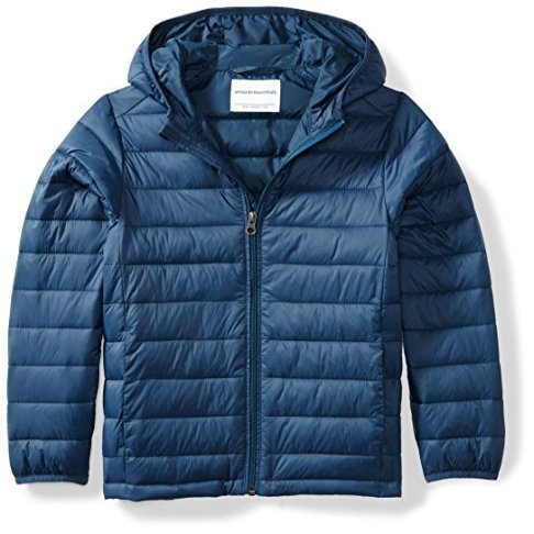 Amazon Essentials Big Boys' Lightweight Water-Resistant Packable Hooded Puffer Jacket, Navy, XX-Large