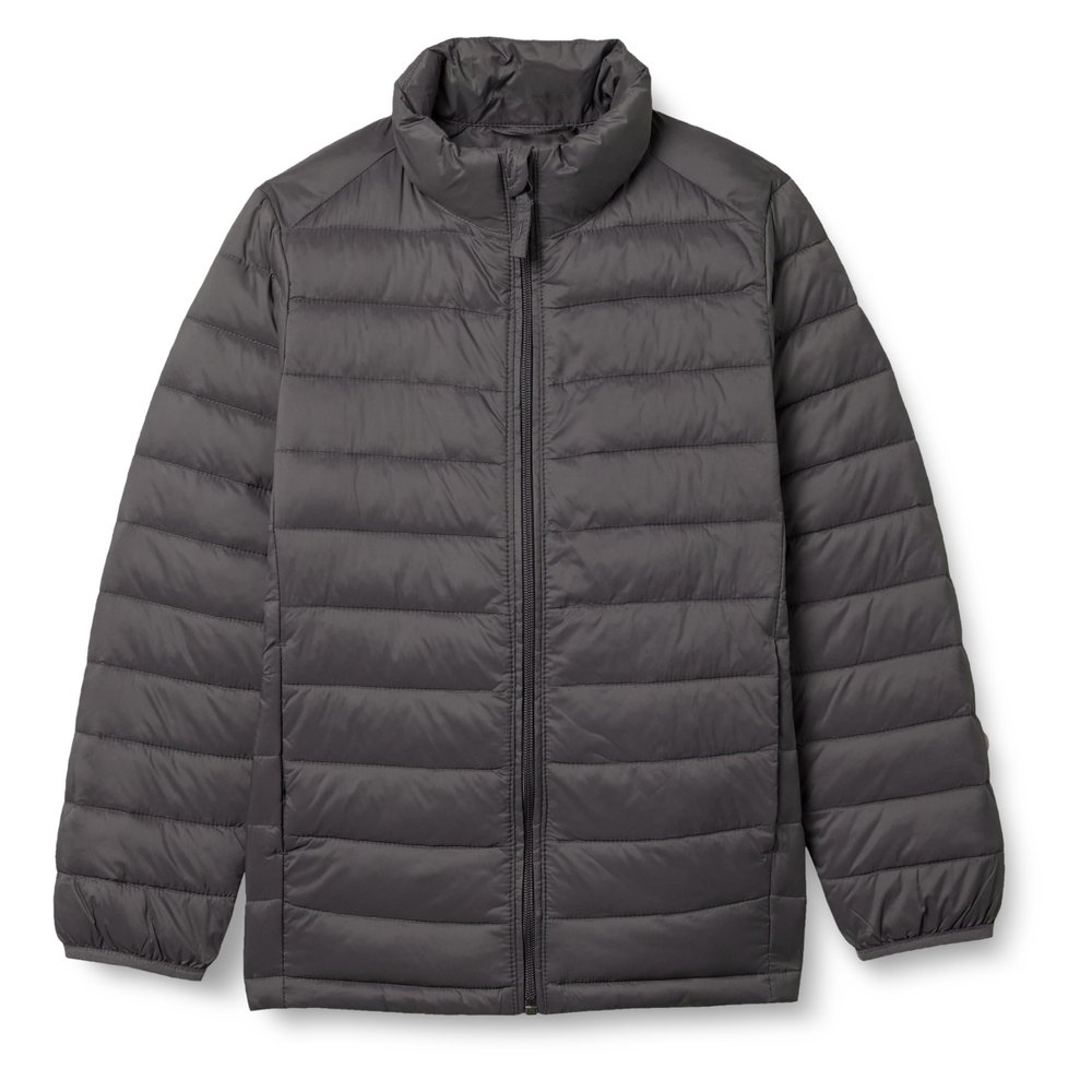 Amazon Essentials Boys' Lightweight Water-Resistant Packable Puffer Jacket, Dark Grey, XX-Large