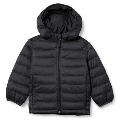 Amazon Essentials Big Boys' Lightweight Water-Resistant Packable Hooded Puffer Jacket, Black Caviar, XX-Large