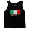 0039. Italia Vintage Distressed Italy Italian National Flag Men's Tank Top (Black, Small) view 1