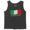 0039. Italia Vintage Distressed Italy Italian National Flag Men's Tank Top (Charcoal, X-Large) view 1