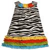 Bonnie Jean Little Girls 2T-6X Multicolor Ruffle Border Zebra Stripe Knit Dress, Black/White, 2T view 1