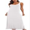Urban CoCo Women's Scoop Neck Solid Sleeveless Summer Beach Tank Top Casual Maxi Dress White view 1