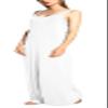 Urban CoCo Women's Scoop Neck Solid Sleeveless Summer Beach Tank Top Casual Maxi Dress White view 4