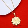 24K Gold Allah Pendant Necklace Earring Set Religious Islamic Jewelry (Pendant Necklace) view 2