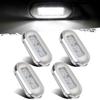 Partsam 4pcs 3" LED Oblong Stainless Courtesy Light Submersible Yacht Marine Boat Deck Lights, Walkways Step storage Led Interior Exterior courtesy Lights lighting, Suface Mount, 12V view 1