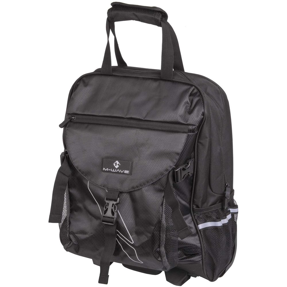 M-Wave Amsterdam TR S Pannier Single Bag - Black/Silver, 38x20x45 cm